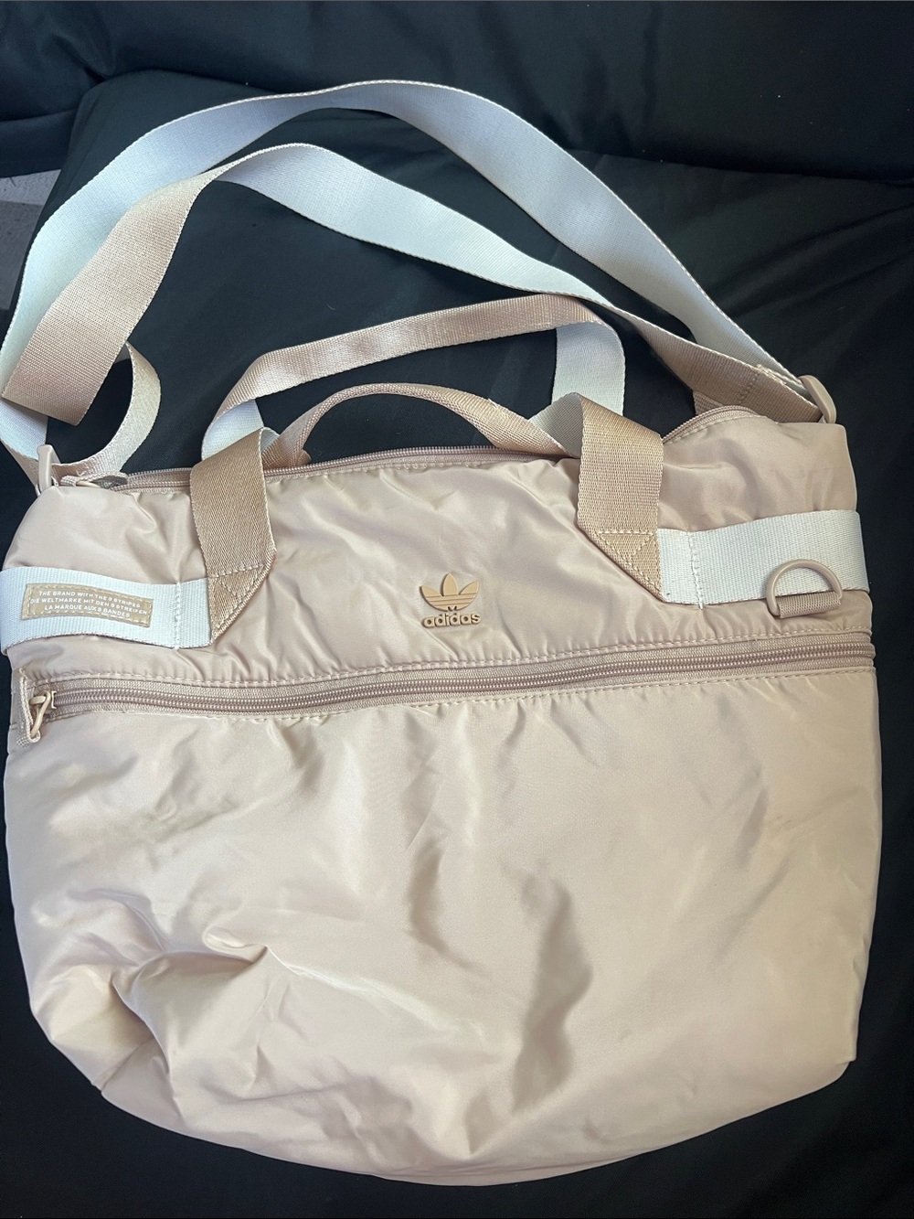 adidas Pale Beige Nylon Tote with Dual Straps